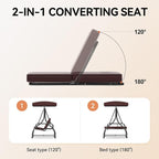 3-Seat Outdoor Patio Swing Glider - Image 6