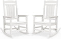 SERWALL Outdoor Rocking Chairs Set of 2, Oversized HDPE Porch Rockers by SERWALL