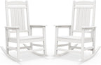 SERWALL Outdoor Rocking Chairs Set of 2, Oversized HDPE Porch Rockers by SERWALL