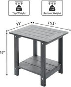 Double Adirondack Outdoor Side Table Weather Resistant, Outdoor Rectangular - Image 3