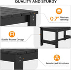 VINGLI Outdoor Coffee Table, HDPE Patio Coffee Table - Image 4