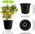 Anyumocz 120Pcs 0.5 Gallon Plant Nursery Pots, Plastic Pots - Image 2