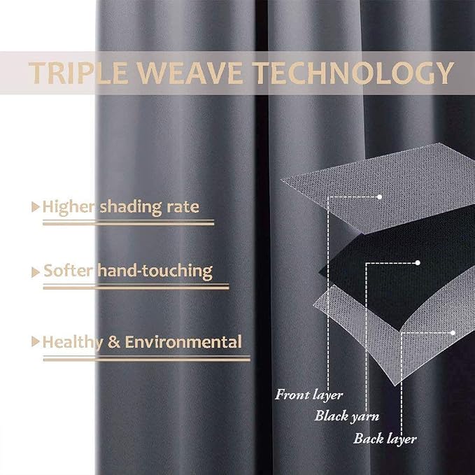 NICETOWN 2 Panels Extra Wide Outdoor Curtains - Image 4