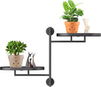 Rotating Window Shelves for Multiple Plants Indoor, 2-tier Metal Corner Black by YFFSRJDJ