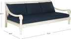 Safavieh Outdoor Collection Pasadena Brown /Taupe Acacia Wood Cushioned Daybed - Image 2