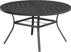 VICLLAX Round Patio Table with Adjustable Umbrella Hole by HOME