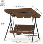 AECOJOY Porch Swing with Stand. 3-Seat Outdoor Clearance Porch Swings - Image 4