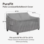 PureFit Outdoor Couch Cover Waterproof Patio Sofa Furniture Covers, 2-Seater - Image 2