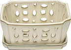 W&W Orchid Pot with Holes and Saucer - Image 2