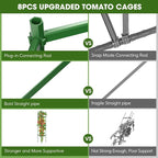 8PCS Tomato Cages for Garden, Tomato Trellis for Raised Garden Bed, 51.2" Tall - Image 6