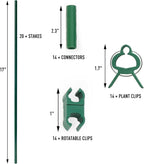 MAXPACE 62pcs Garden Stakes Kit: Includes 20 Sets of Fiberglass Plant Sticks - Image 3