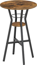 Bar Table, 2-Tier Round High Top Table, Pub Table, Home Bar Counter Height by Yatiney