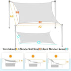 Quictent 20X20FT 185G HDPE Square Sun Shade Sail Canopy 98% UV Block Outdoor - Image 2