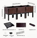 CloudDream 3Piece Brown Raised Garden Box Set, Flowers & Succulents. - Image 3