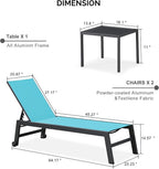 PURPLE LEAF Outdoor Patio Chaise Lounge Set 2 Pieces Pool Lounge Sunbathing - Image 2