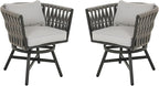 Grand patio Swivel Rope Wicker Chairs Set of 2, Patio Dining Chairs - Image 7