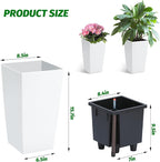 Garvee 16" Tall Planters Set of 4, Outdoor＆Indoor Black Planter Pots, High - Image 3