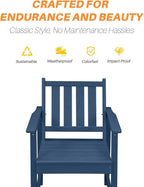 5 Pieces HDPE Patio Dining Set, Outdoor Table and Chairs - Image 5