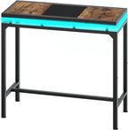 Bar Table with LED Lights, Counter Height Table, Bar Height Pub Table, Metal by Yatiney