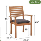 OC Orange-Casual Stackable Patio Dining Chairs Set of 6, Outdoor Acacia Wooden - Image 3