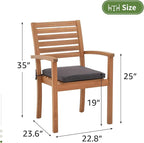 OC Orange-Casual Stackable Patio Dining Chairs Set of 2, Outdoor Acacia Wooden - Image 3