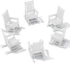 SERWALL HDPE Outdoor Rocking Chair Set of 6, Patio Rocking Chairs by SERWALL