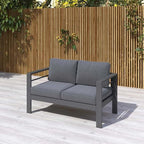 Kiss the Water Outdoor Patio Furniture Loveseat Sofa, All-Weather Metal - Image 7