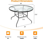 VINGLI 40'' Outdoor Dining Table - Image 3