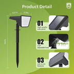 Philips 2 Packs Solar Spot Lights Outdoor Waterproof, 28 LED 3000K Solar - Image 3