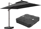 9x12FT Grey Cantilever Outdoor Patio Umbrella by ZLACUIU