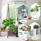 Rainbow Macrame Plant Hangers Indoor Outdoor, 3 Pack Different Size Flower Pot - Image 6