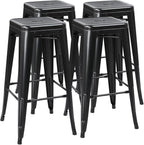 Yaheetech 30 Inch Metal Bar Stools Set of 4, Bar Height Backless Bartools by Yaheetech