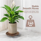 2 Pack Plant Stand Indoor and Outdoor, 12IN Premium Wooden Plant Caddy - Image 5