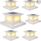 Dynaming 6 Pack Solar Post Cap Lights Outdoor, High Brightness Warm White SMD by Dynaming