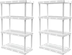 Gracious Living 2 Pack Light Duty Storage Shelves, Knect-A-Shelf 4-Shelf by GraciousLiving