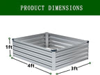 4×3×1FT Galvanized Raised Garden Bed Kit, Metal Planter Boxes, Large Raised - Image 2