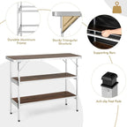 COSTWAY Folding Picnic Table, Portable Camping Table - Image 7