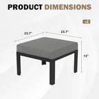 HOMREST Metal Outdoor Ottoman, 2-Piece Aluminum Footstool w/Removable Cushion - Image 2