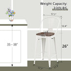 Yongqiang 26 inch Metal Bar Stools Set of 4 Farmhouse Kitchen Island Counter - Image 3