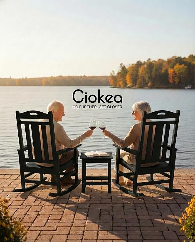 Ciokea Oversized Outdoor Rocking Chairs Set of 4, 380lbs Heavy-Duty Large Patio - Image 4