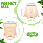 Domensi 2 Pcs Swing Hanging Planter Cute Smile Flower Face Pot Indoor Outdoor - Image 2