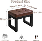 IBUYKE 16 Inch Small Foot Stool Ottoman, Rectangle PU Faux Leather Foot Rest - Image 3