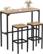 AECOJOY 3-Piece Outdoor Bar Set, Patio Bar Height Table and Chairs Set 47" by AECOJOY
