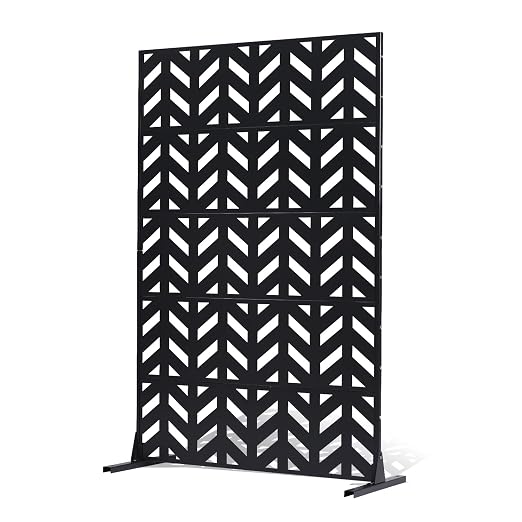 VEVOR Metal Privacy Screen, Outdoor Privacy Screens 5-Panel, Freestanding by VEVOR