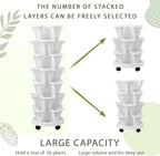 Umigy 2 Set of 7 Tier Vertical Planter Stackable Tower Planters Strawberry Herb - Image 6