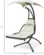 Best Choice Products Outdoor Hanging Curved Steel Chaise Lounge Chair Swing - Image 2