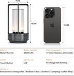 Portable Metal Table Lamp for Indoor/Outdoor, Rechargeable Cordless LED Lamp - Image 7