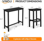 VINGLI 3-Piece Fir Wood Outdoor Bar Table and Chairs Set, Outdoor Bar Height - Image 7