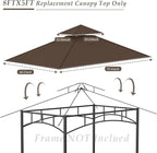 Grill Gazebo Replacement Top, 5 * 8 Outdoor BBQ Top Cover, Double Layer BBQ - Image 3