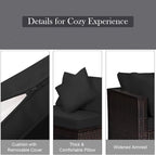 Tangkula 4 PCS Patio Rattan Sofa Set, Outdoor Wicker Sectional Furniture Set - Image 8